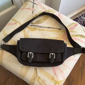 Coach Black Belt Bag with Buckle Detail